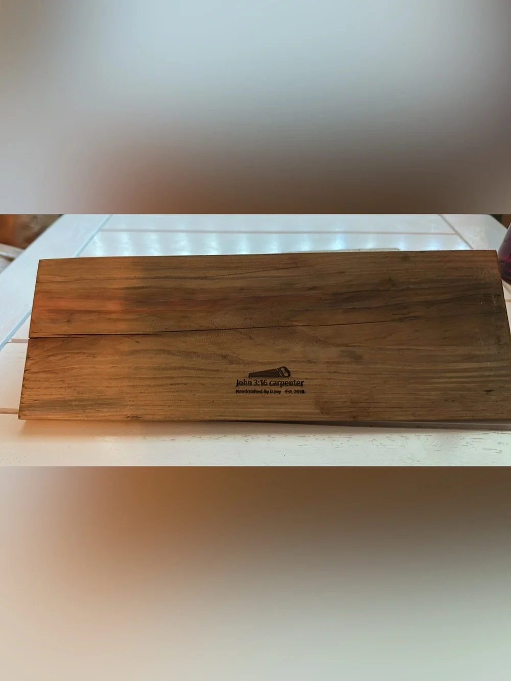 Handcrafted Dual Floating Wooden Wine Bottle Holder by John 3:16 Carpenter (13”